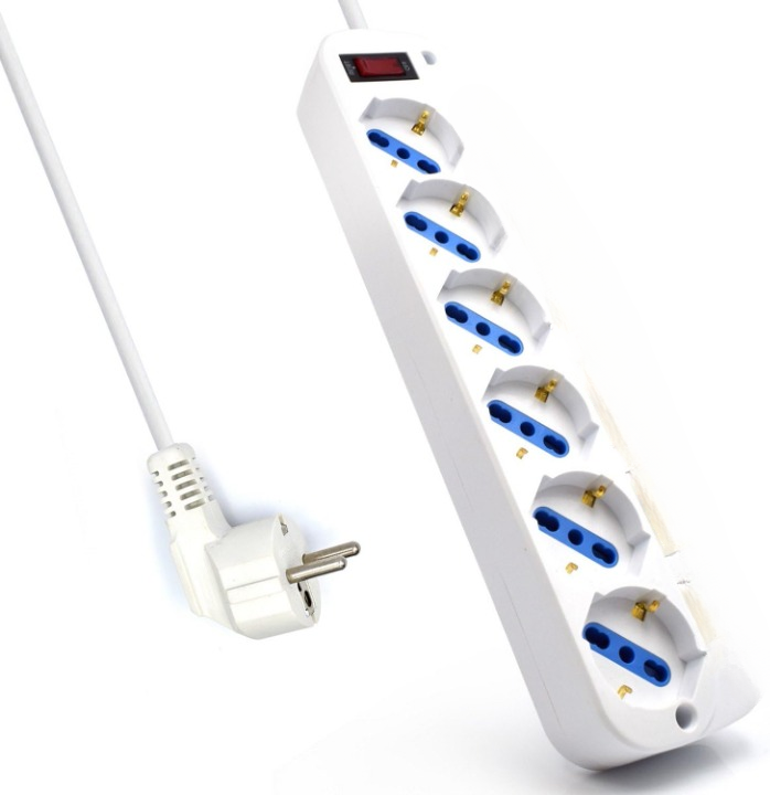 Prodlužovací kabel se 6 zásuvkami 1,5m