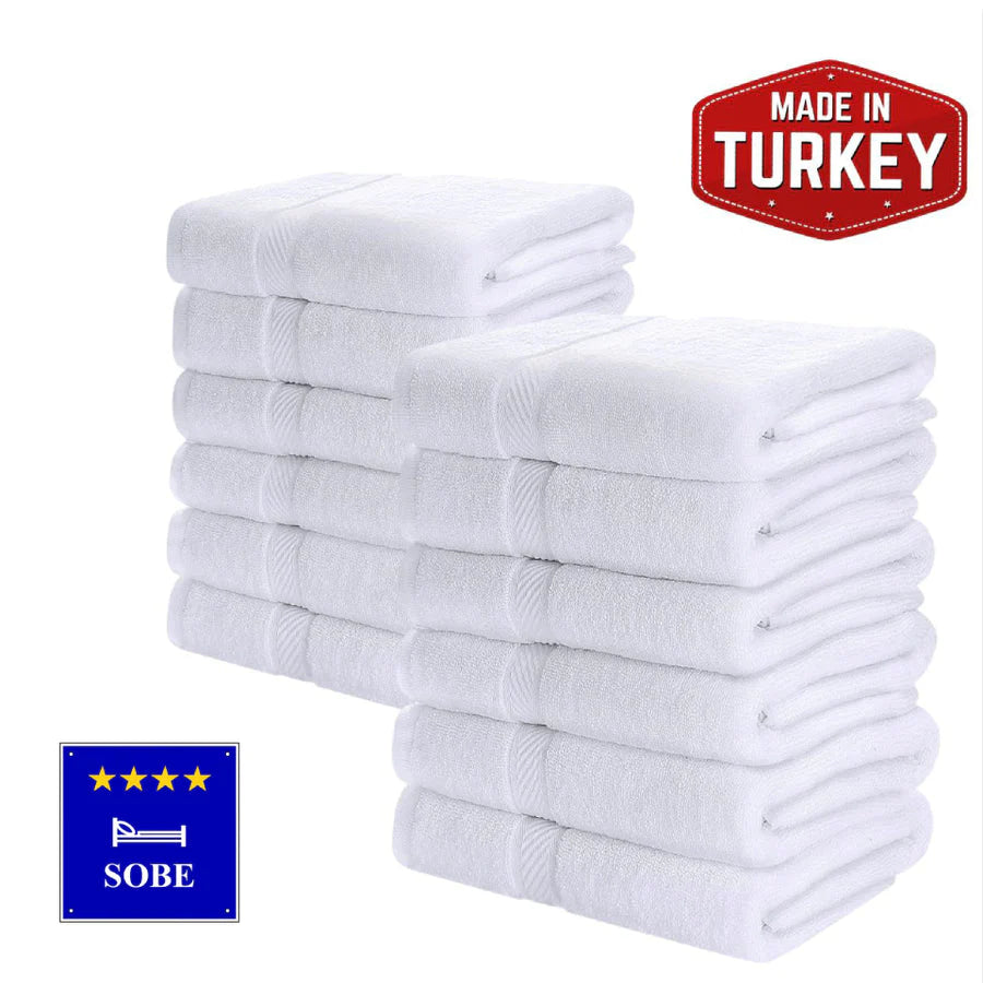 Bílé turecké bavlněné ručník