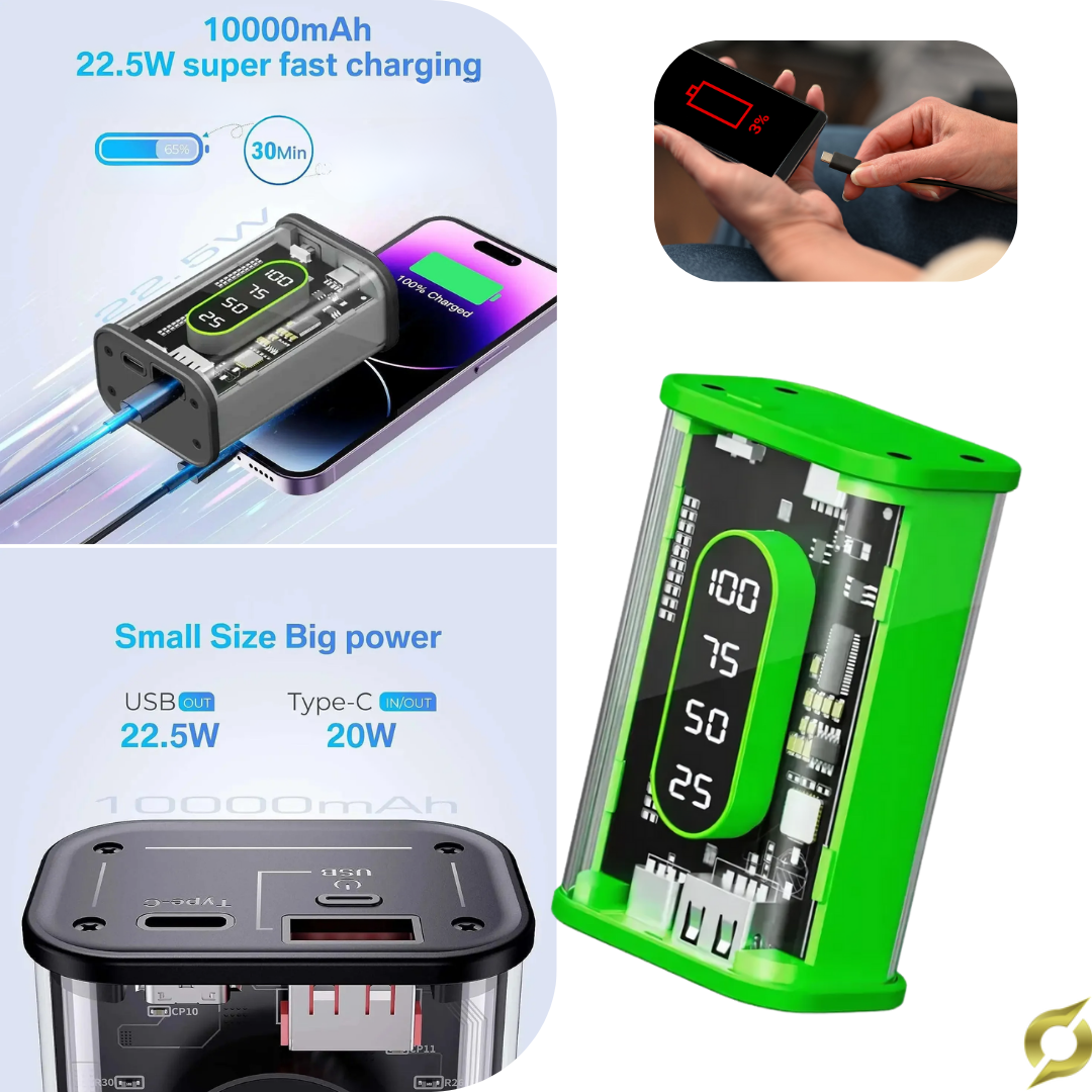 Mini průhledná powerbanka 10000mAh