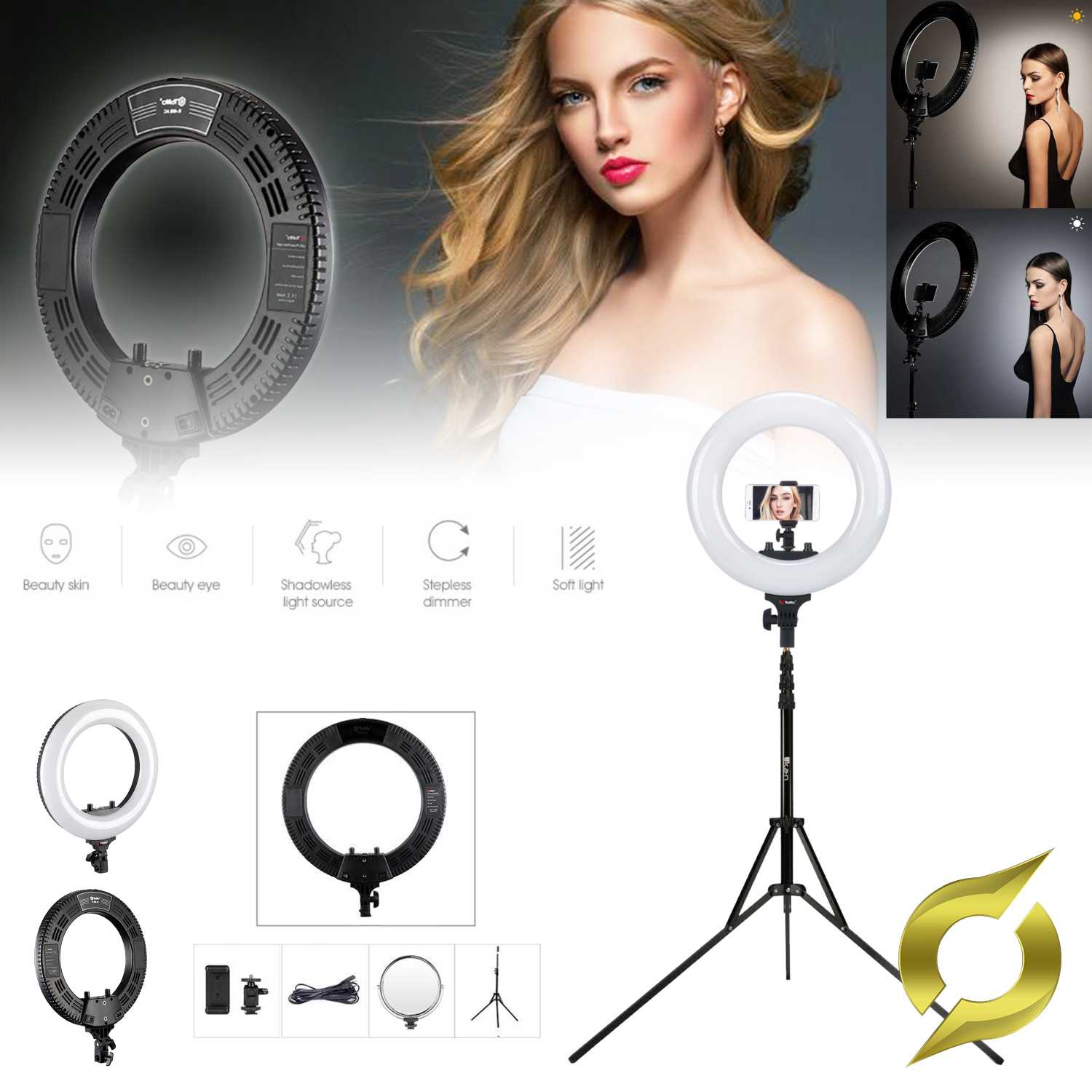 RING LIGHT SE 3 BARVAMI SVĚTLA A STMÍVÁNÍM | TrioGlow